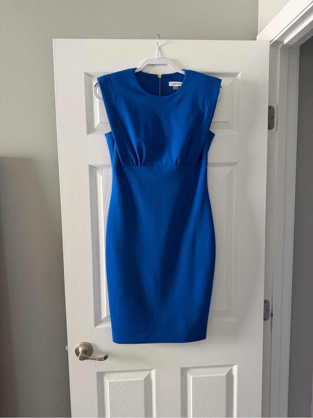 Calvin Klein Cobalt Blue Sheath Midi Dress
